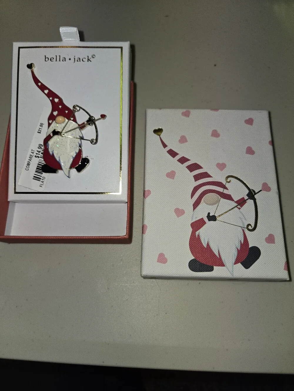 bella+jack Red Gnome Bow Accent Pin